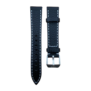 18 mm Black Marbled Leather Strap