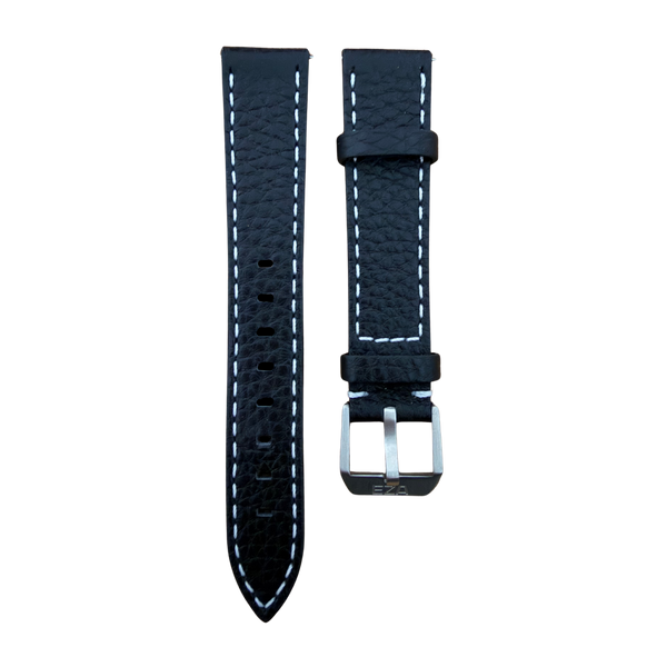18 mm Black Marbled Leather Strap