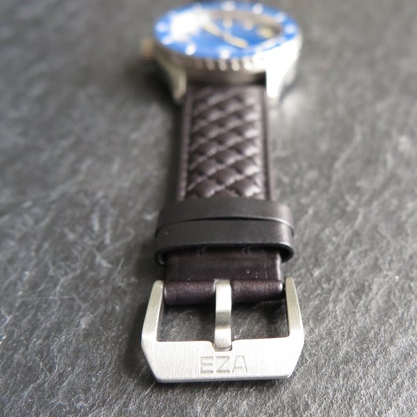 22 mm Diamond Quilted Black Strap