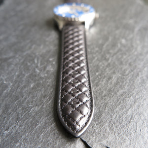 22 mm Diamond Quilted Black Strap