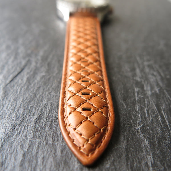 22 mm Diamond Quilted Cognac Strap