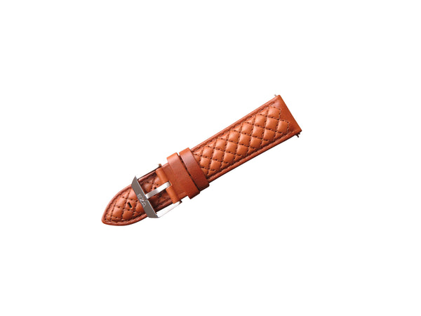 22 mm Diamond Quilted Cognac Strap