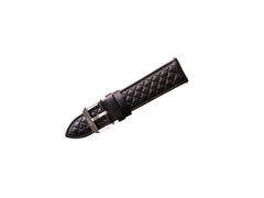 Bracelet noir matelassé en losanges de 22 mm