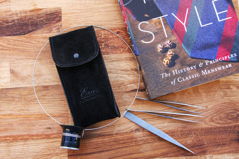 Black Suede Watch Pouch